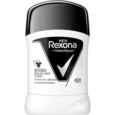 Rexona Men Invisible Black + White tuhý antiperspirant pro muže 50ml