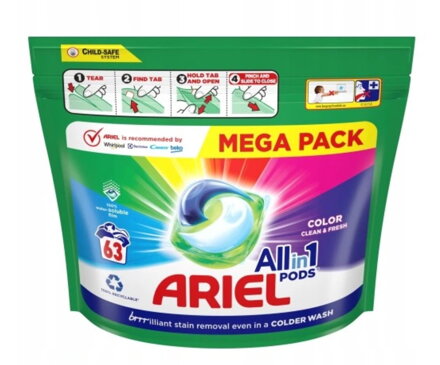Ariel kapsle na praní Color 63 ks