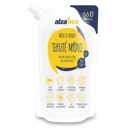 AlzaEco Tekuté mýdlo Milk & Honey 1 l