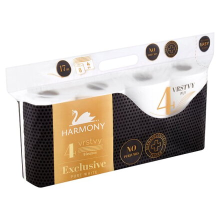 Harmony Exclusive Pure White toaletní papír 4 vrstvy 8 ks