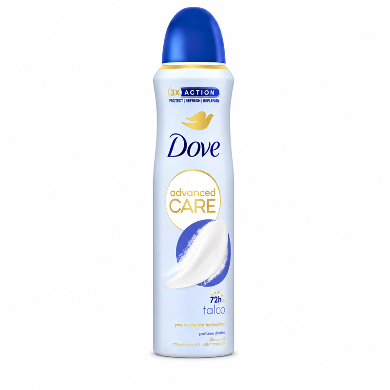 Dove Advanced Care Talco antiperspirant pro ženy 150 ml