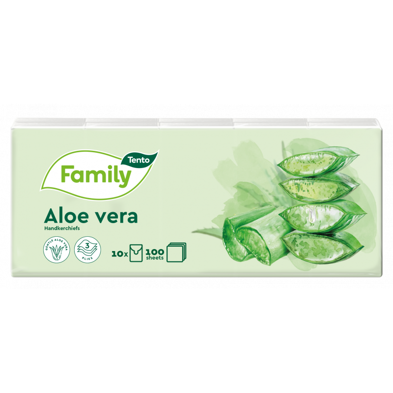 Kapesníčky TENTO Sensitive Aloe Vera 10x10 ks 3vrstvé