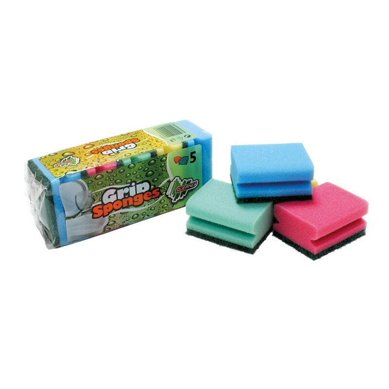 Houbička na nádobí 5ks Grip Sponges tvar