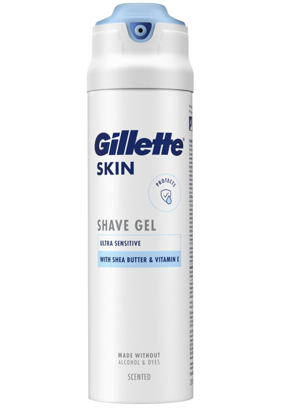 Gillette Skin Ultra Sensitive gel na holení s bambuckým máslem 200 ml